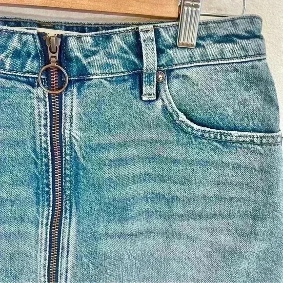 We The Free Women’s Denim Front Zip Mini Skirt Size 26 - Picture 4 of 14